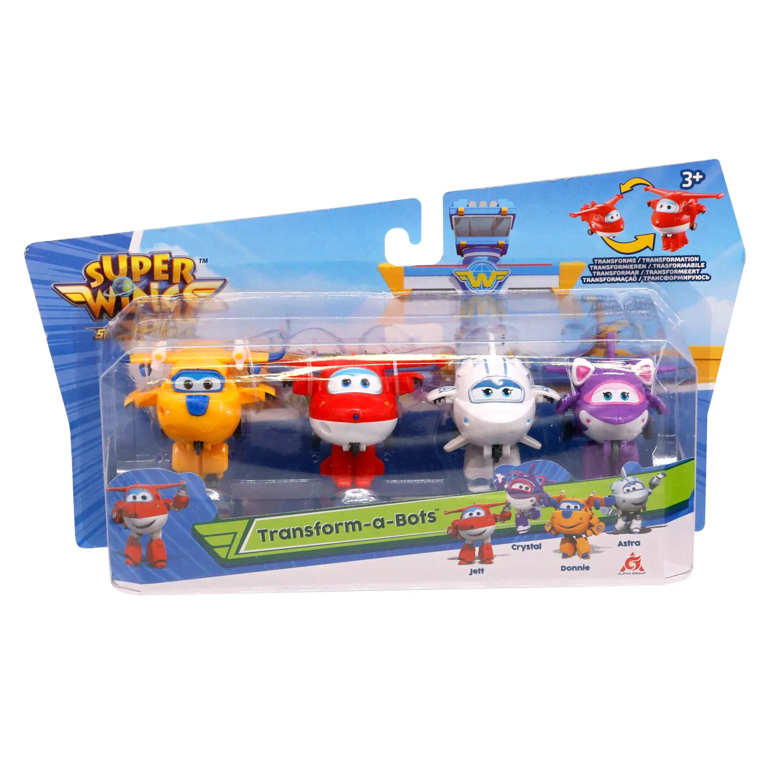 Super Wings, Набор из 4-х мини трансформеров: (Джетт, Донни, Астра, Кристал), EU740040A